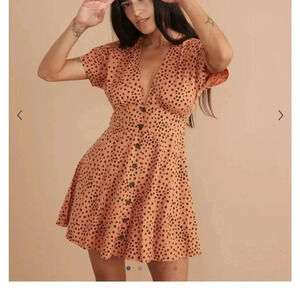 Marine Layer Orange Polka Dot Mini Dress